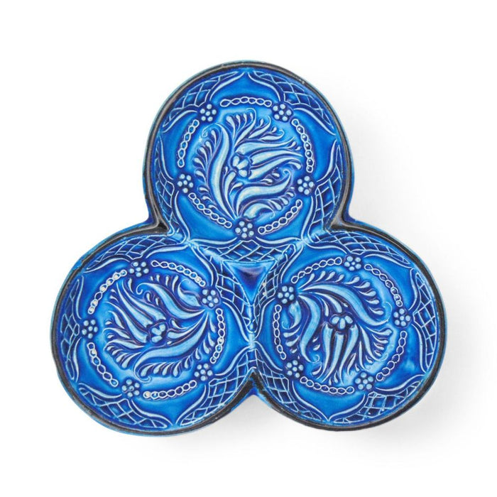 3-in-1 Circles, Blue Snack and Dip Bowl, Divided Servings