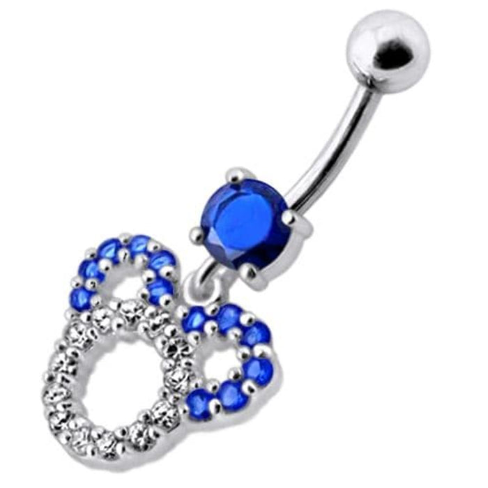 Fancy  Silver Dangling Belly Navel Ring