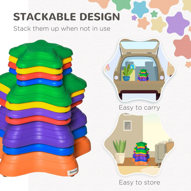 11-Piece Balance Stepping Stones | Non-SlipObstacle Course for Kids | Improve Coordination