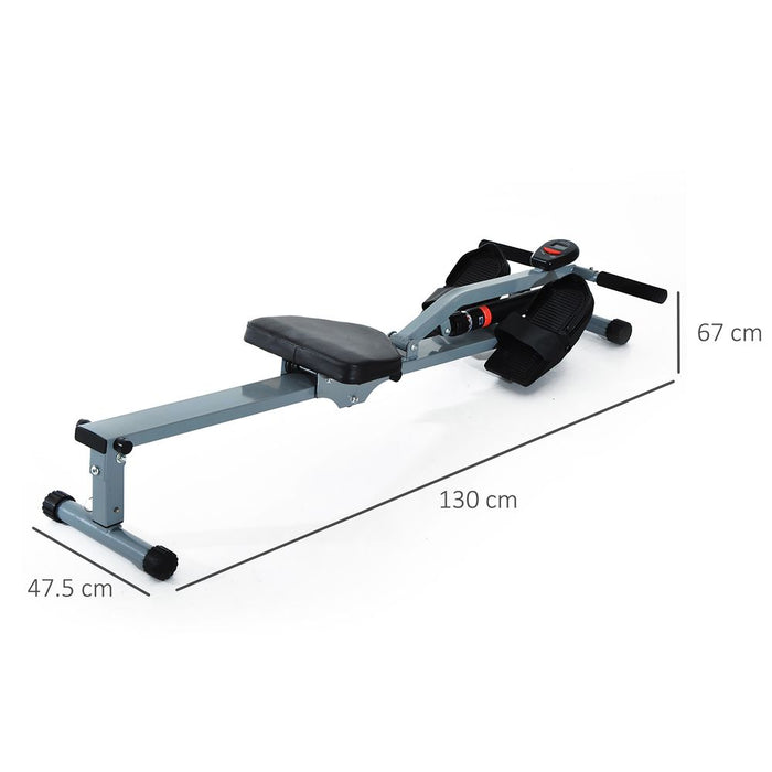 Premium HOMCOM 12-Level Rowing Machine for Total-Body Fitness & Cardio Training