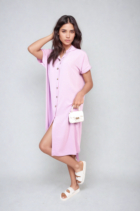 Effortless Style: Julianna Button Front Shirt Dress - Perfect for Summer!