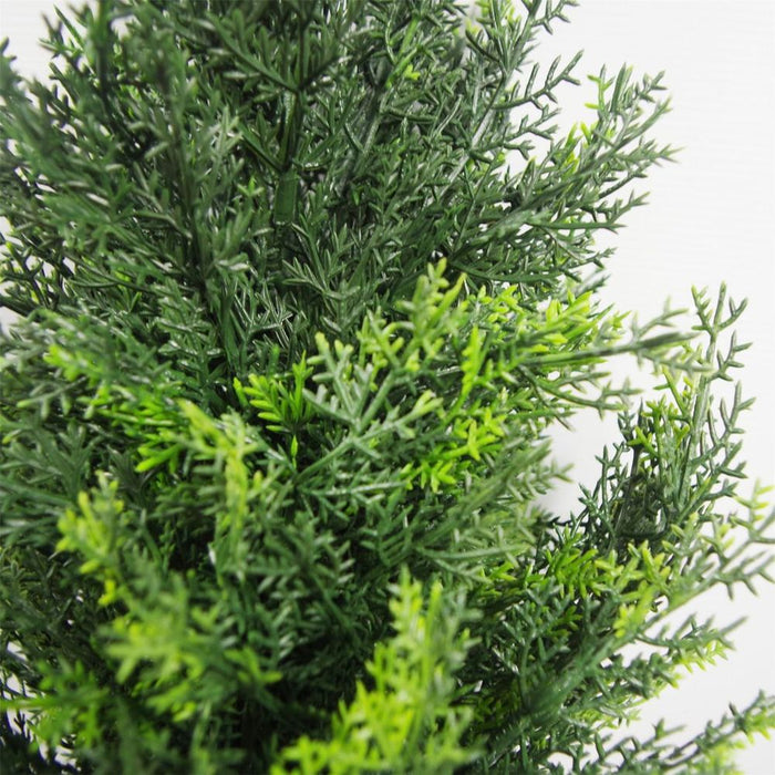 UV Resistant 60cm Artificial Cedar Cypress Topiary - Lifelike Foliage - Indoor/Outdoor Use