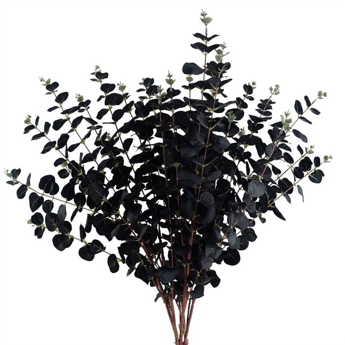 Premium Quality 80cm Black Eucalyptus Foliage Stems - Pack of 6