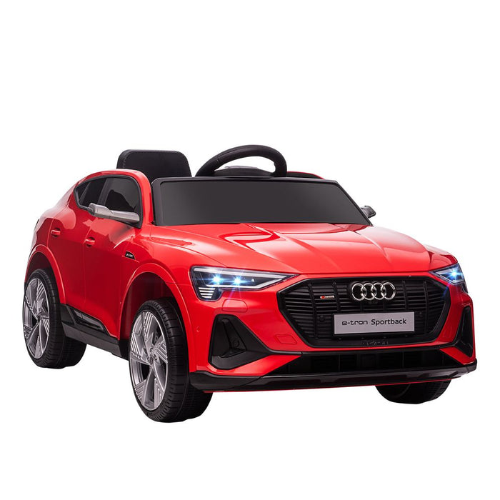 12V Kids Ride-On Car w/ Remote Control, Lights, Music - Red - Audi E-tron