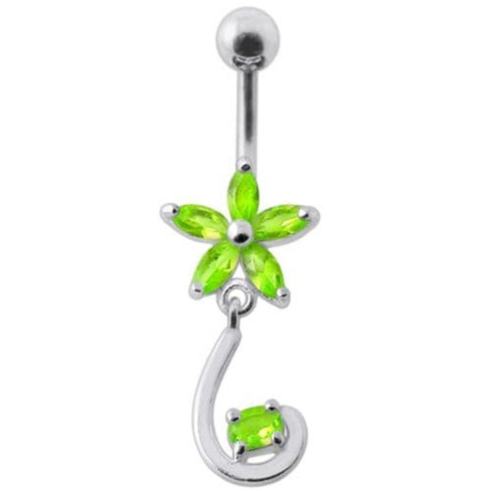 Fancy Jeweled Star Tail Dangling Belly Ring