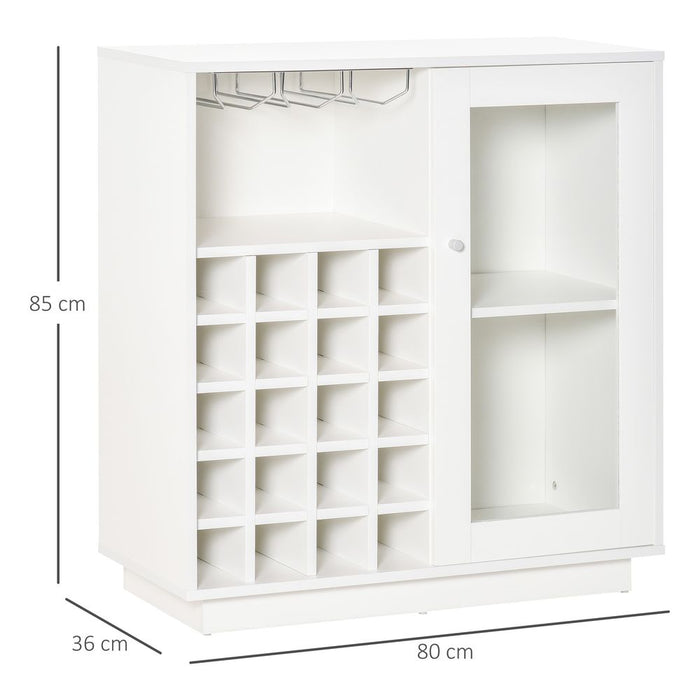 Modern Sideboard Wine Cabinet Cupboard with Glass Door Glass Holder