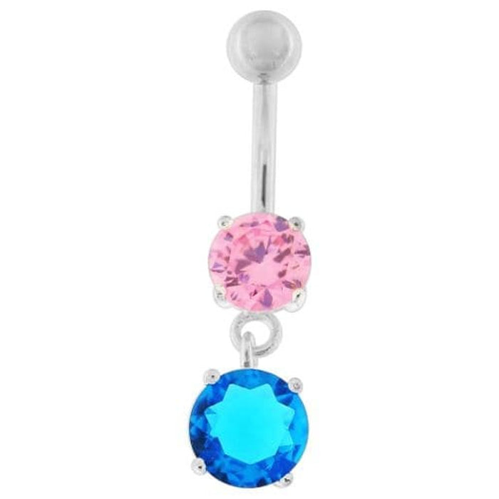 Round Jeweled Hanging Navel Belly Bar