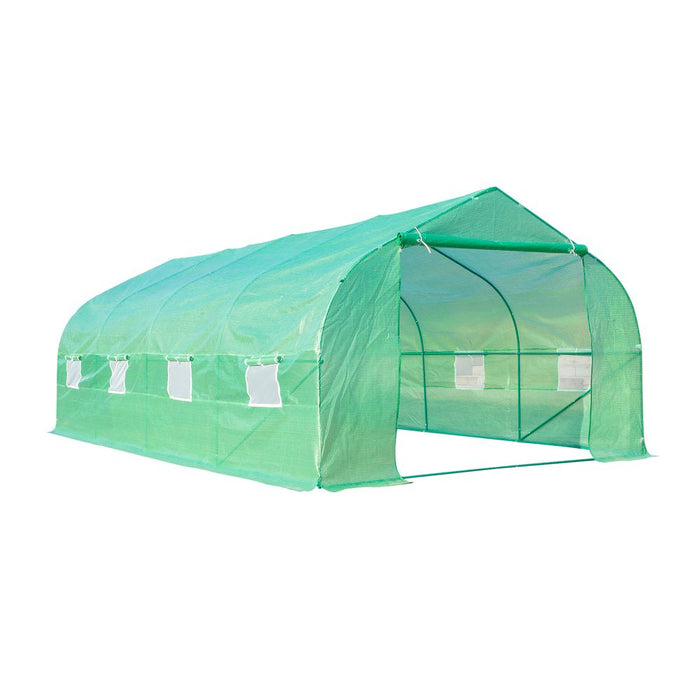 Garden Polytunnel Walk-in Greenhouse Round Gable Top Window Heat Shed