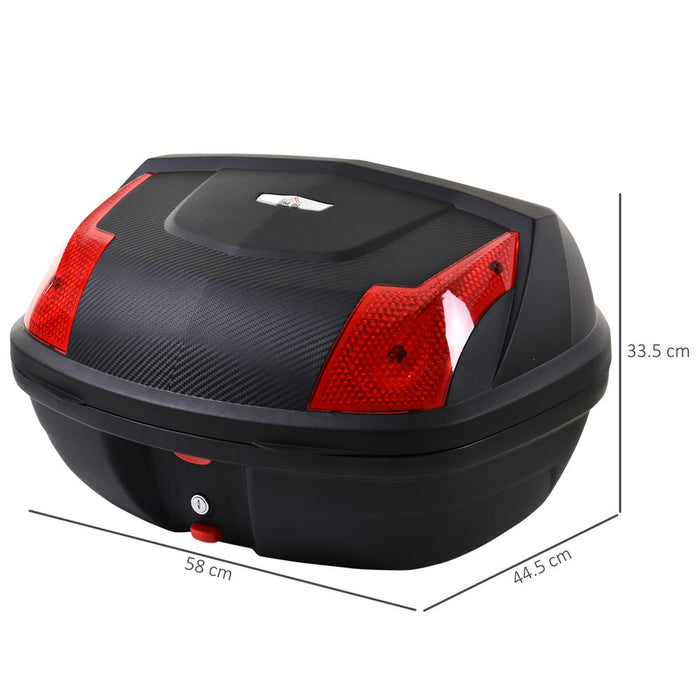 48L Motorcycle Trunk - Travel Luggage Storage, Fits Helmet - HOMCOM