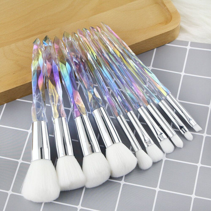 10Pcs Make up Brushes Set Cosmetic Kabuki Eyeshadow Makeup Foundation Brush Kit