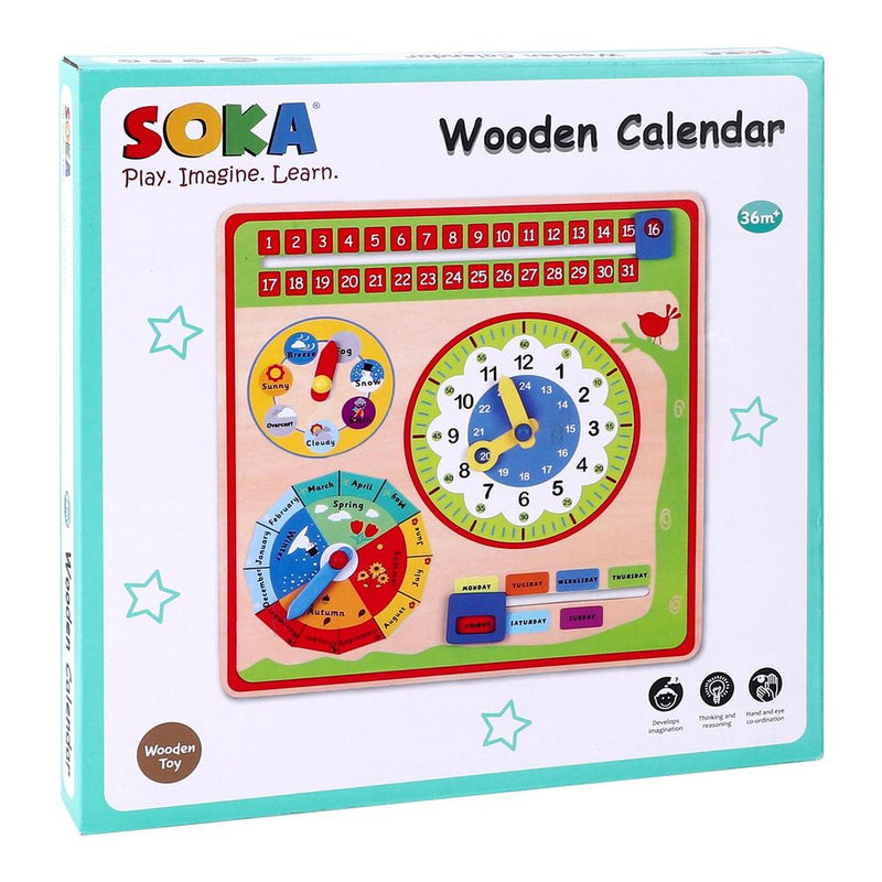 SOKA Wooden Calendar - Engaging Learning Tool for Kids