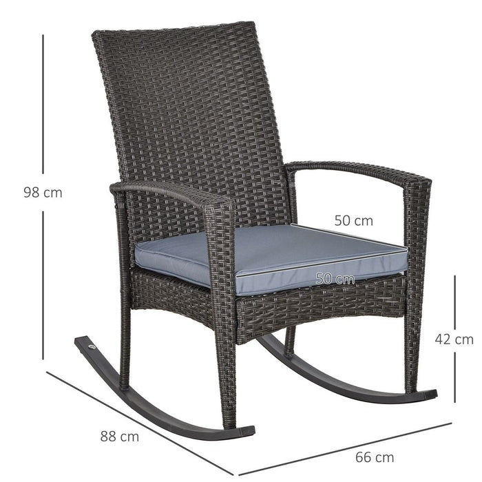 Premium Outsunny PE Rattan Rocking Chair - High-Quality & Stylish - Perfect for Outdoor Gardens