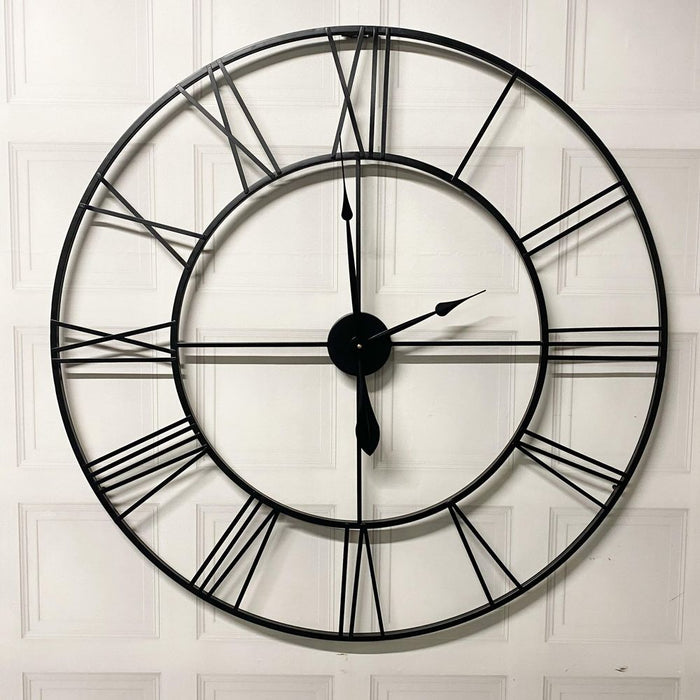 Sleek Silver 90CM Wall Clock - Batteries Incld. - Modern Home Decor