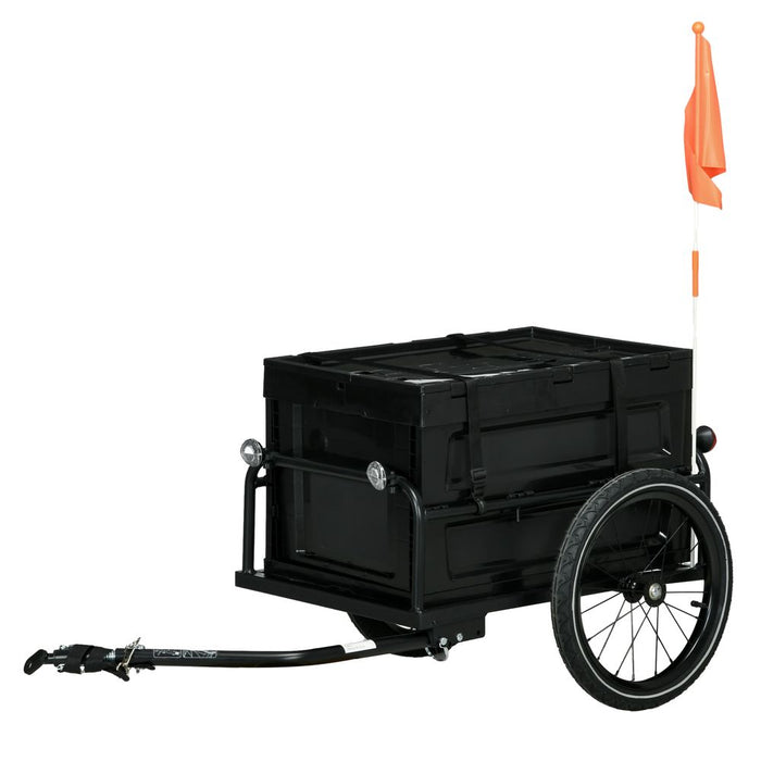 Premium HOMCOM Bike Trailer | 65L Storage | Pneumatic Tyres | Safety & Style Guaranteed!