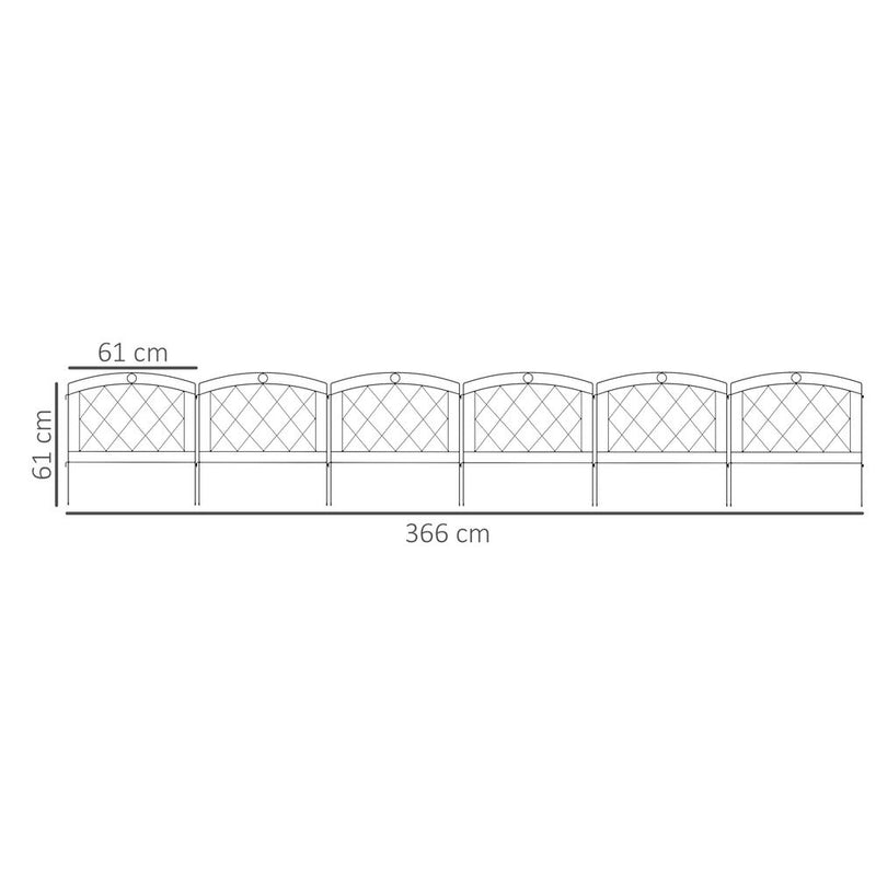 Premium Outsunny Metal Decorative Garden Fencing: 6PCs 24in x 12ft - Best Quality
