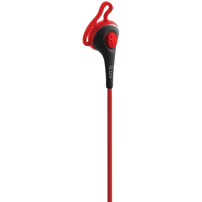 iLuv FitActive High-Fidelity Sports Earphones Red, 1 Pack