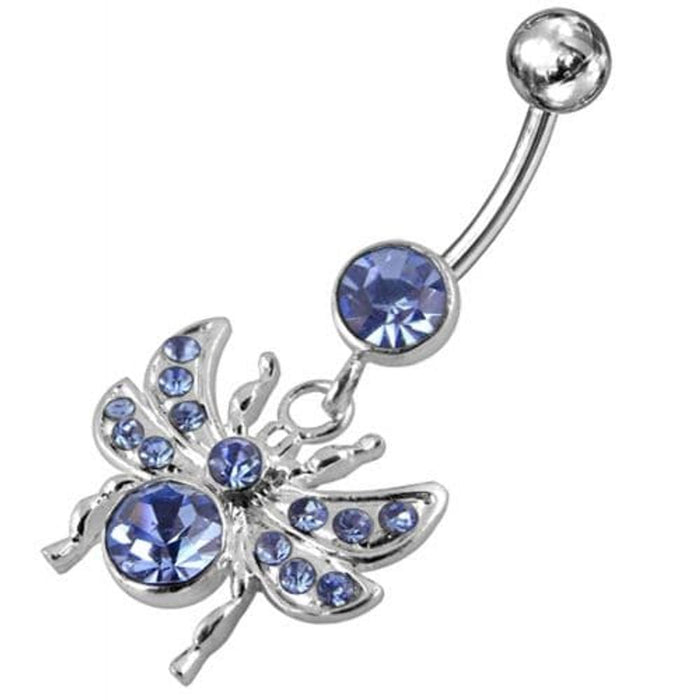 Jeweled flies Dangling Belly Ring