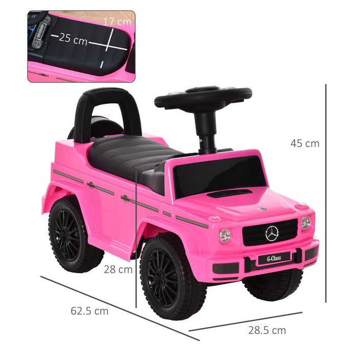 Benz G350 Kids Ride on Sliding Car w/ Under Seat Storage No Power Pink HOMCOM