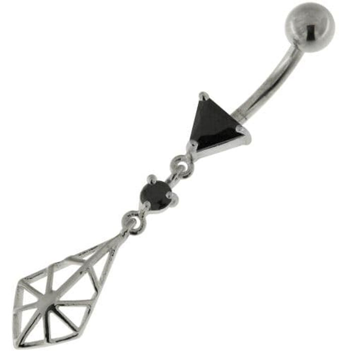 925 Sterling Silver Spider web Belly Button Ring