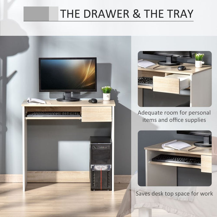 Premium Oak Computer Desk: Space-saving, durable, and stylish. Perfect for study, office, or bedroom. Shop now!