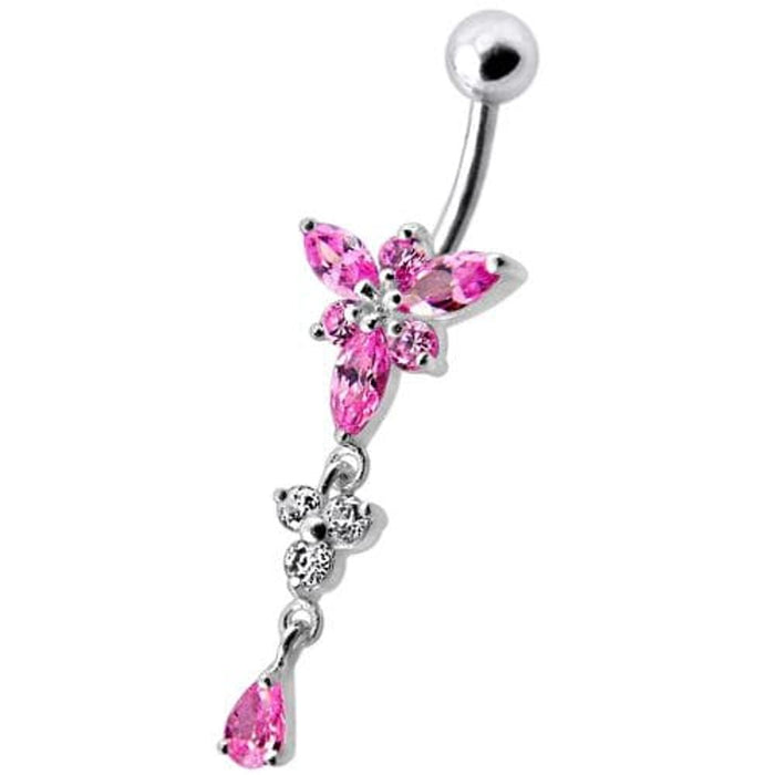 Fancy  Jeweled Dangling Belly Navel Ring