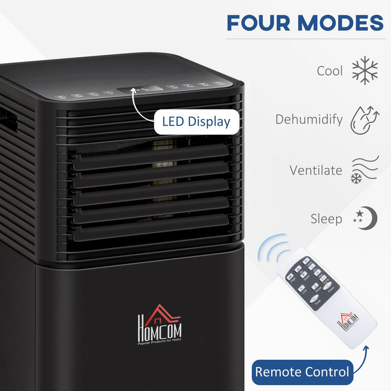 HOMCOM 7000 BTU 4-In-1 Portable Air Conditioner Unit Cooling Dehumidifying Ventilating for Room up to 15m², with Fan, Remote, 24H Timer, Window Mount Kit, R290, A Energy Efficiency