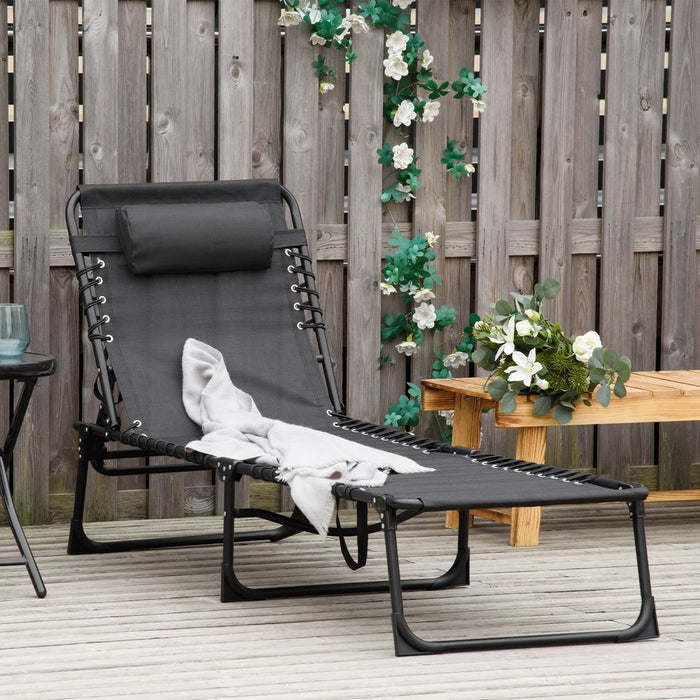 Ultimate Outdoor Relaxation: Reclining Sun Lounger Bed, Foldable & Portable - Premium Quality Furniture