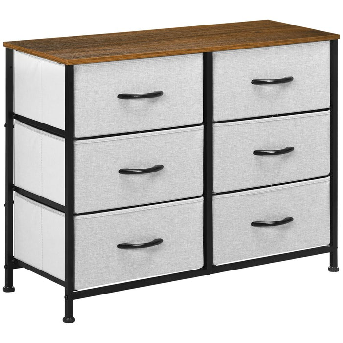 HOMCOM 6 Drawer Fabric Chest of Drawers - High Quality and Stylish Storage Solution for Home and Office