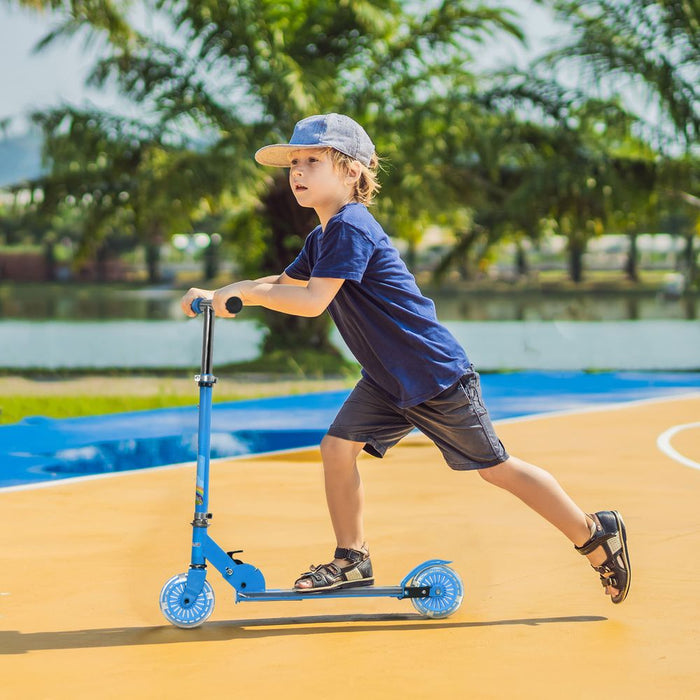 Ultra-Fun Kids' Scooter with Lights, Music, Adjustable Height - Blue