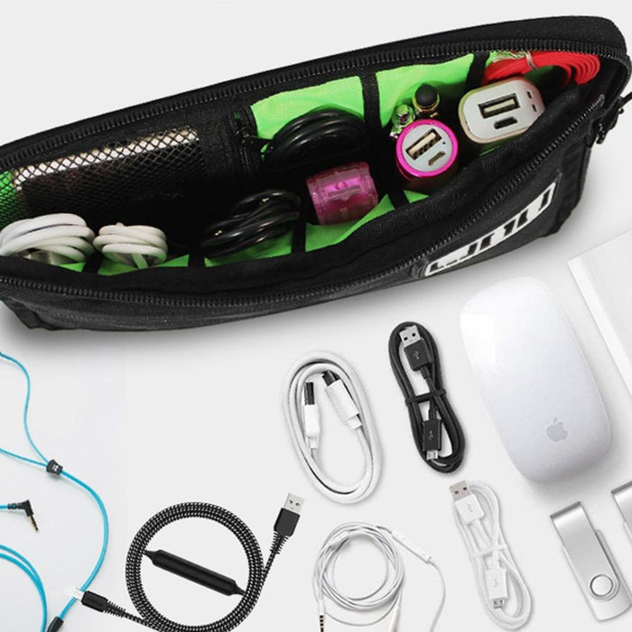 Aquarius Multi-Purpose Travel Electronics Organizer Bag, Black. Perfect for Cables, Chargers, Flash Drives, and More!