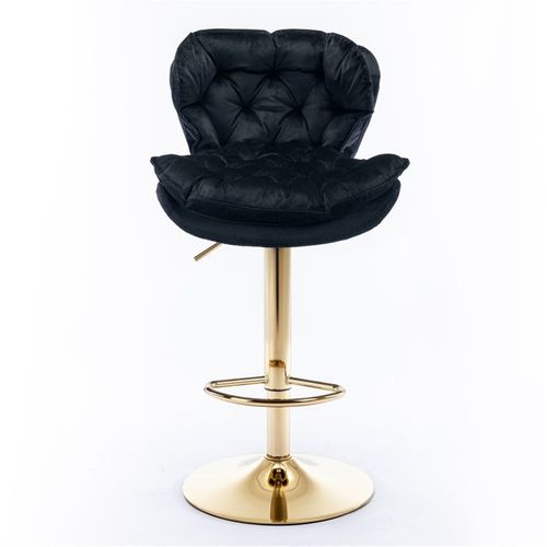 Bar Stools Set of 2 for a matching look for Home Bar Kitchen Black Velvet Metal