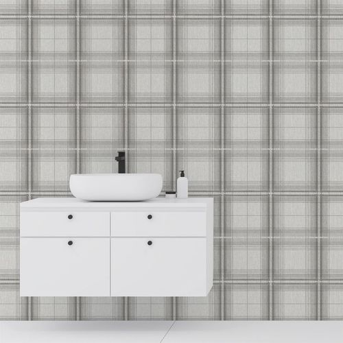Woven Check Grey/White sw12 wallpaper