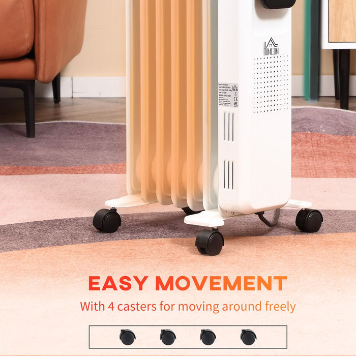 1630W Oil Filled Radiator Heater - LED Display, Portable & Efficient