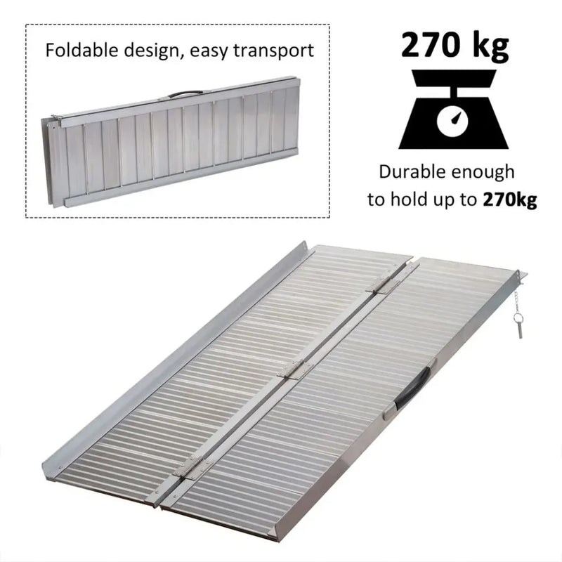 Portable Folding Wheelchair Ramp Scooter Mobility Stars w/ Carry Handle 4 Sizes