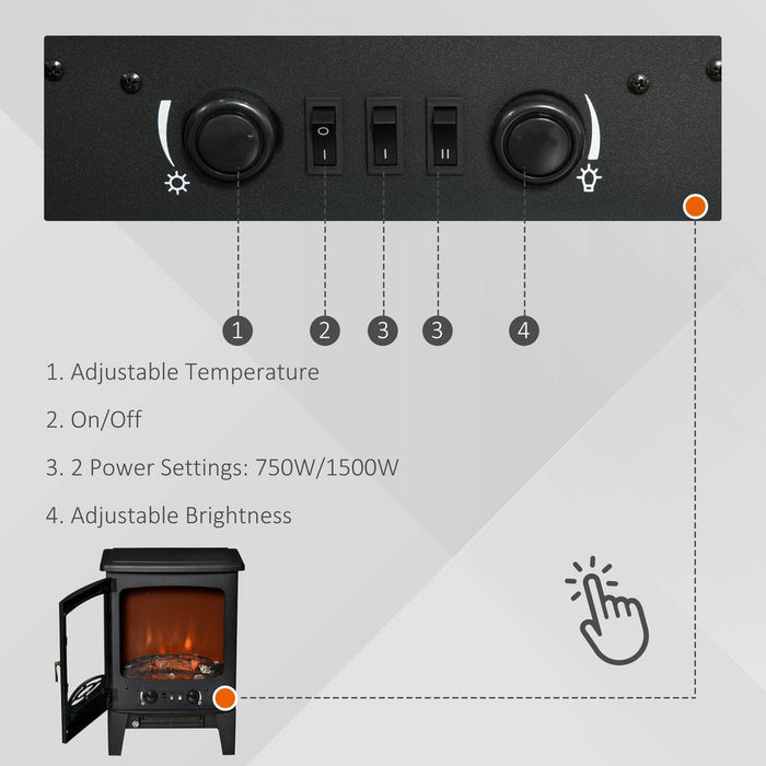 Electric Fireplace Stove Heater  Flame Effect, Overheat Safety Protection