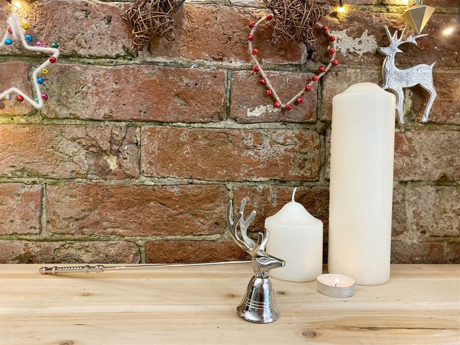 Premium Silver Stag Candle Snuffer - High Quality, Stylish Design - 29cm Length