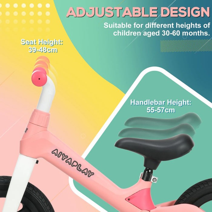 Premium Pink Baby Balance Bike - Adjustable Seat & Handlebar - High Quality & Safe - Ages 30-60 Months