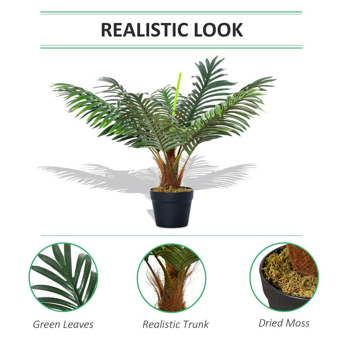 Premium Quality Artificial Palm Tree - Realistic 8-Leaf Design, 60cm Tall, Nursery Pot Included