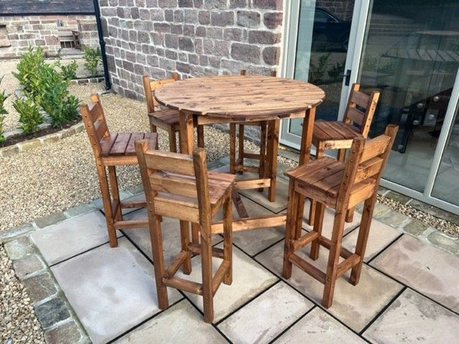 Premium Outdoor Bar Set - Solid Wood, 4-Seater, 10-Year Guarantee