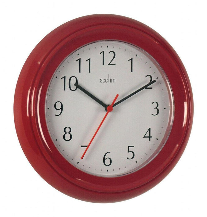 Acctim Wycombe Red Kitchen Wall Clock - High Quality, 22cm - 21414