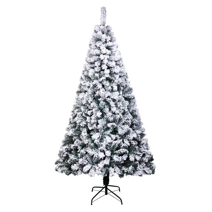 7ft Pvc Flocking Christmas Tree 1300 Branches Spread Out Naturally  Tree