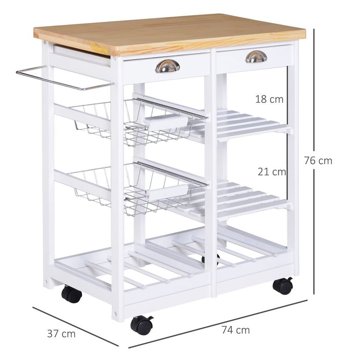 Kitchen Island, 74Wx37Dx76Hcm-White