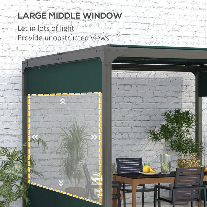 Premium Outsunny 3x2m Green Side Panels for 3m Pergola - Quality Materials, Easy Installation, Clear Window