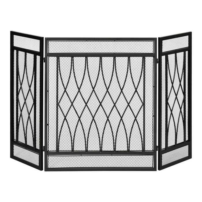 Premium 3-Panel Fireplace Screen: Metal Mesh Safety Guard - Protects against fire sparks - Stylish & High-Quality. Buy Now!