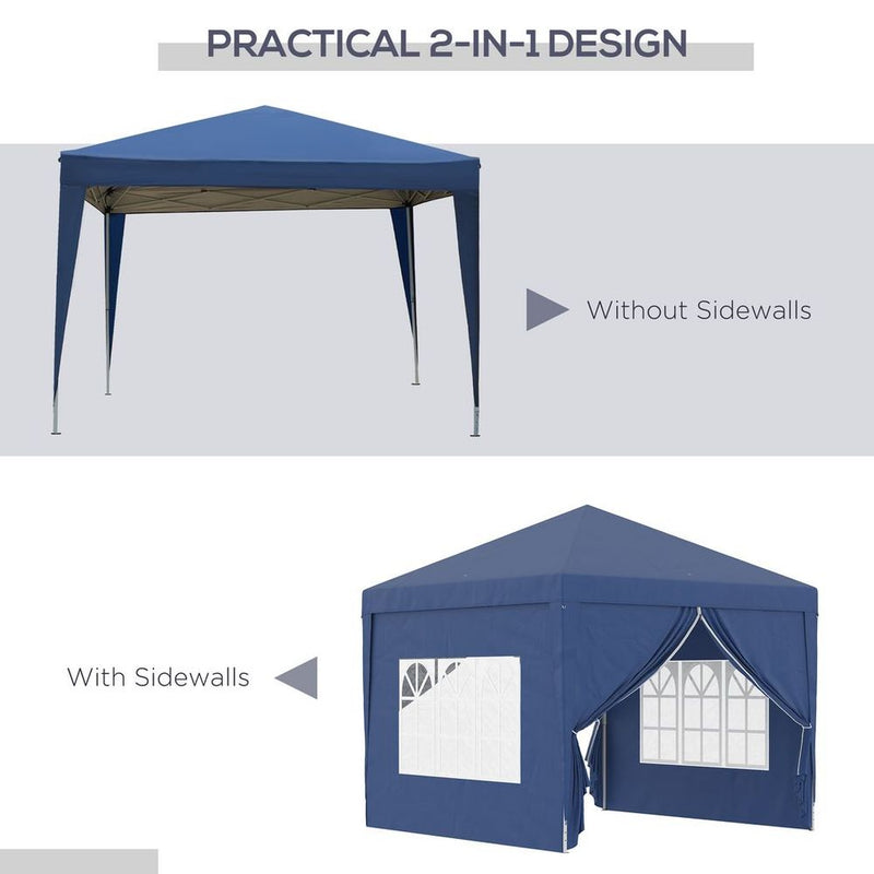 High Quality 3mx3m Pop Up Gazebo Party Tent Canopy - Blue