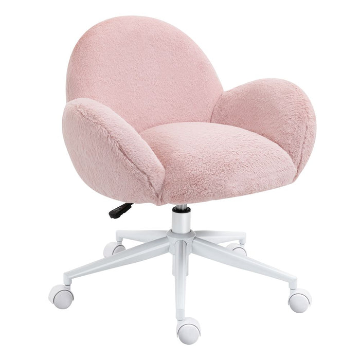 Fluffy Pink Leisure Chair w/ Backrest & Armrest for Bedroom - Professional Seller, High Quality