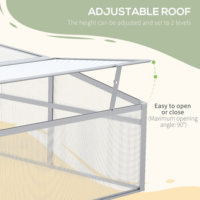 Premium Outsunny 2-Level Adjustable Roof Cold Frame Greenhouse - High-Quality Aluminium Frame for Optimal Plant Growth