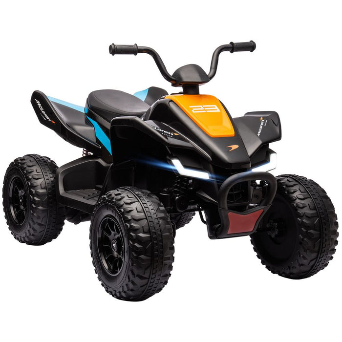 McLaren MCL 35 Liveries Licensed 12V Quad Bike w/ Suspension Wheels - Black