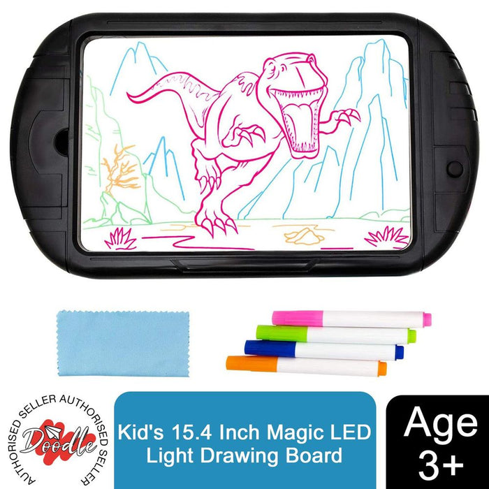 Doodle Kid's 15.4 Inch Magic LED Light Dinosaur Drawing Board