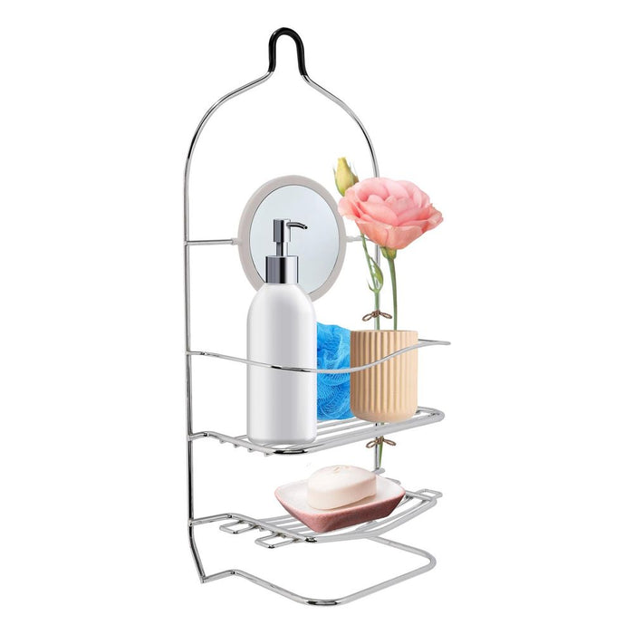 Premium Chrome Bathroom Storage: Shower Caddy, Roll Holder, Iron Wire Trolley - Organize with Style!